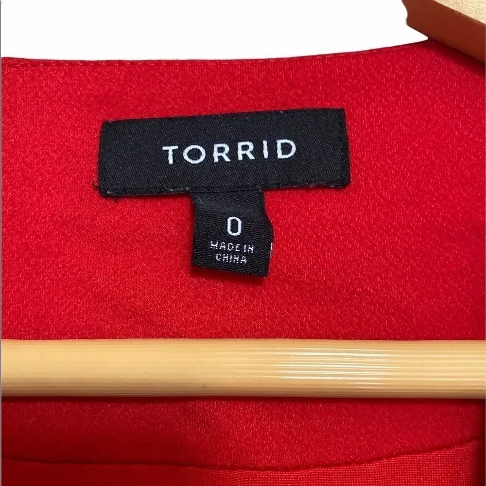 Red Torrid Size 0 Tuxedo Blazer